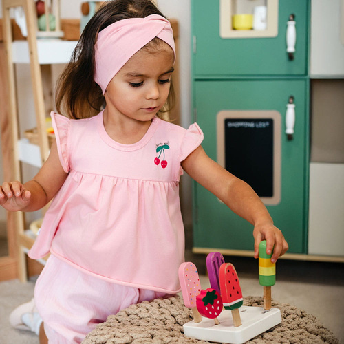 Body túnica niña Eevi Cherry rosa cerezas algodón