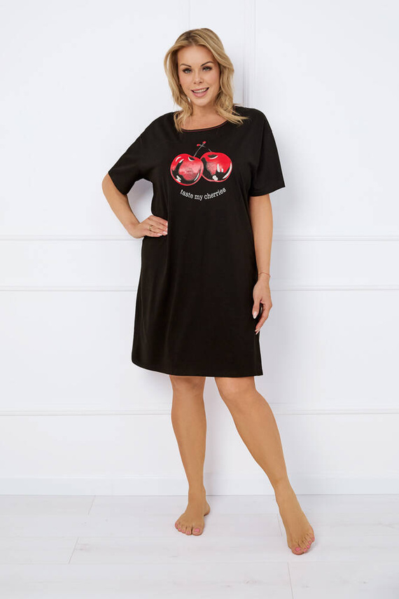 Camisa de mujer de manga corta Cherry Italian Fashion - negro