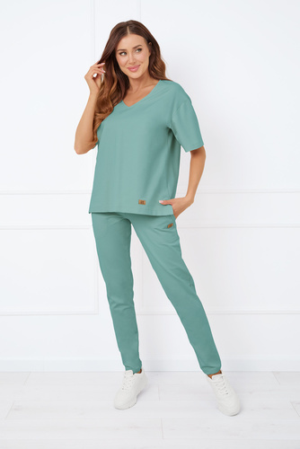 Caro Blusa manga corta Moda Italiana - salvia