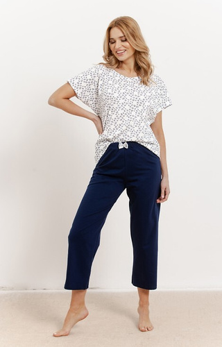 3418 Demi Pijama de señora Taro de algodón, manga corta, pantalón 3/4