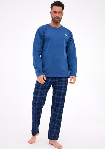 124/306 Pijama Denali Hombre Cornette vaquero-algodón, manga larga