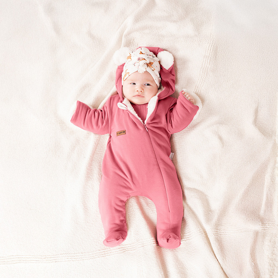 216270 Chándal Lala Luna Nicol - mono rosa bebé con orejas, talla 56-68