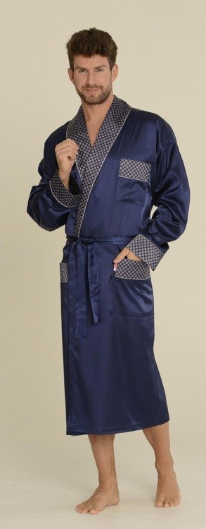 940 Albornoz de satén para hombre Forex - azul marino