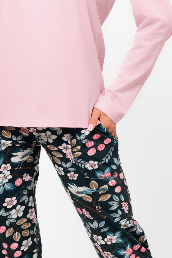 Pijama de algodón para mujer Marisal - manga larga, pantalón largo Moda Italiana