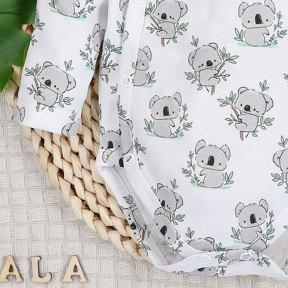 ABN-5201 Body cruzado Nini Sweet Koala blanco 100% algodón orgánico