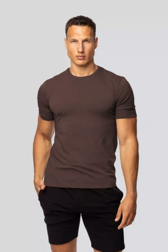 Camiseta de algodón Urban chocolate para hombre- Corte clásico, alta calidad, flexibilidad, comodidad para todo el día
