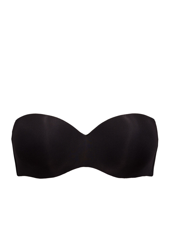 1580 Sujetador push-up Fantastic - bandeau, microfibra Sielei negro