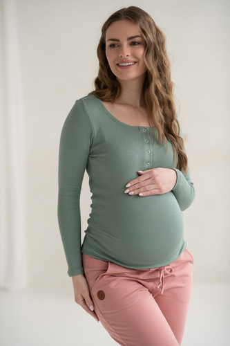 Tummy Milk&Love camiseta premamá y lactancia viscosa sage