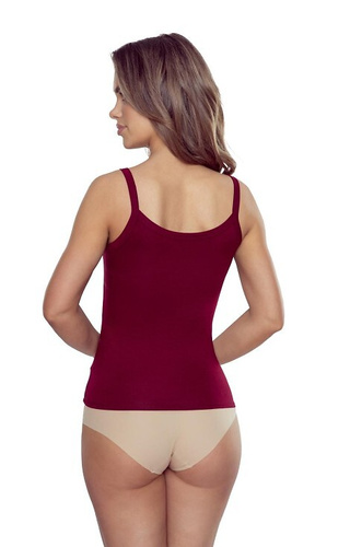 Camiseta de viscosa ajustada para mujer Lucita Blusa deportiva para todos los días - granate