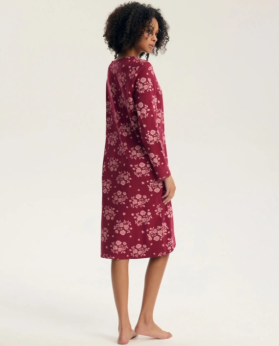 Henderson Greta 45407 Camisón 100% Algodón Encaje Carmine