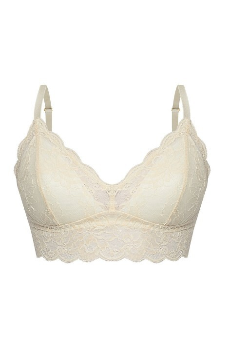 Kaja 02 Sujetador suave con aros Mefemi arena - de encaje, suave, cómodo, con un lazo decorativo