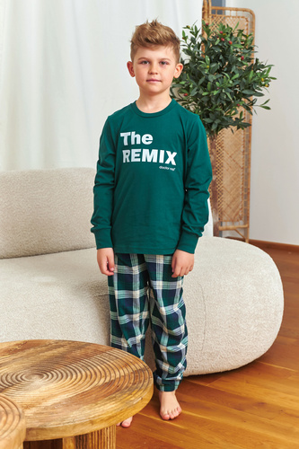 Doctor Nap 7342 - Pijama unisex infantil "The Remix" | Colección Family, producción polaca - azul marino
