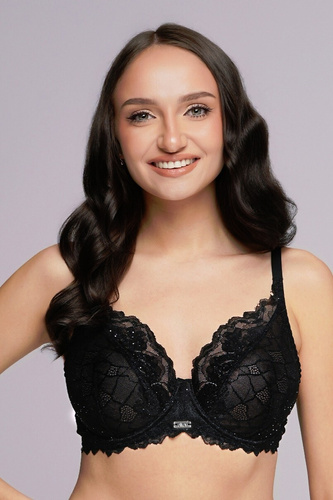 Sujetador Soft 2253 Maxi Ava Negro - Opaco, de encaje, con relleno, sin aros, estable con triple ajuste