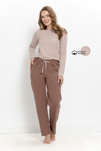Pijama de mujer Taro Norella 3642 de algodón, larga, con rayas, 95% algodón