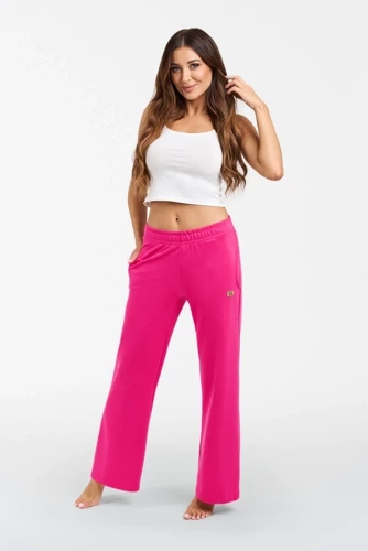 Alta Pantalones de mujer Italian Fashion - fucsia
