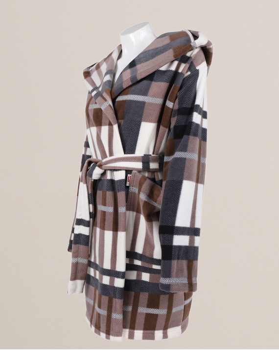 031 Manta albornoz De Lafense - cálido albornoz de vellón para señora Super Cozy, marrón