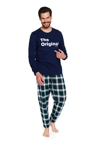 7341 Doctor Nap - Pijama de hombre "The Original" | 100% algodón, producción polaca - azul marino