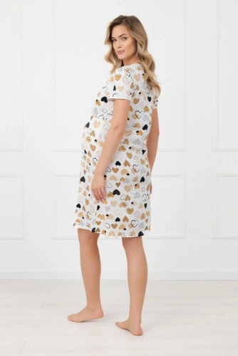 Camisón premamá Ariela Italian Fashion - manga corta, algodón