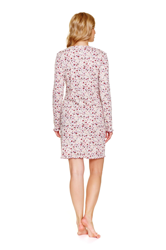 7308 Doctor Nap - Camisón de embarazo y lactancia talla grande | Algodón con elastano, fabricación polaca - flores