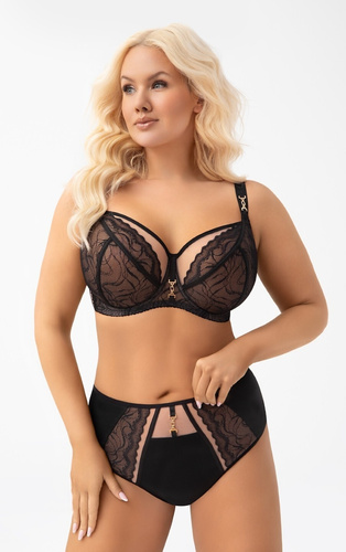 Sujetador Gorsenia Latika K 975 negro - suave, de encaje, con aros, busto grande