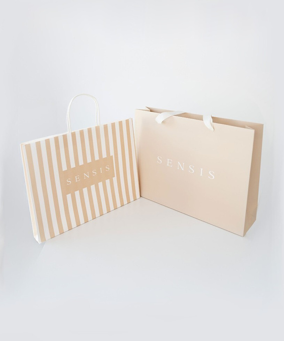 Bolsa de regalo Sensis - papel, rayas, pequeña W26 (36×4×28 cm)