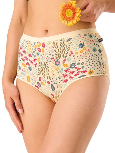 LPF 570 braguitas mujer maxi bikini de algodón con encaje – pack 2 unidades
