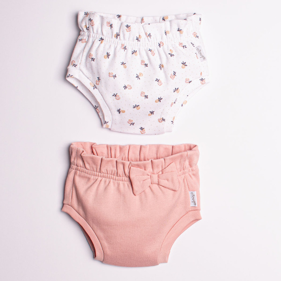 Bloomers Nicol 220087 2-pack para bebés, algodón Oeko-Tex, rosa con flores