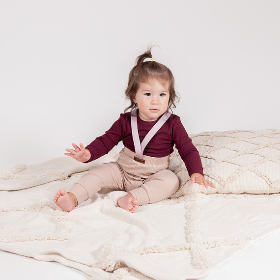 217097 Alisa Nicol body de algodón - burdeos, acanalado, manga larga