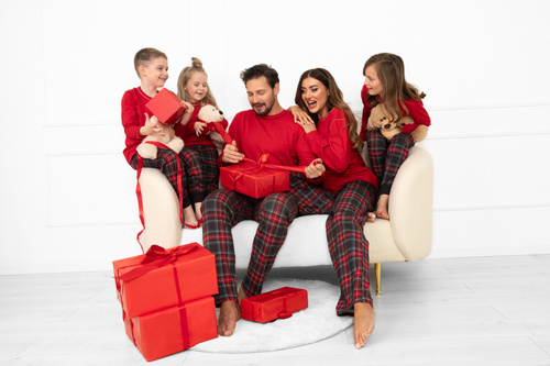 Rusoli pijama de hombre Italian Fashion rojo - algodón a cuadros, largo, cómodo