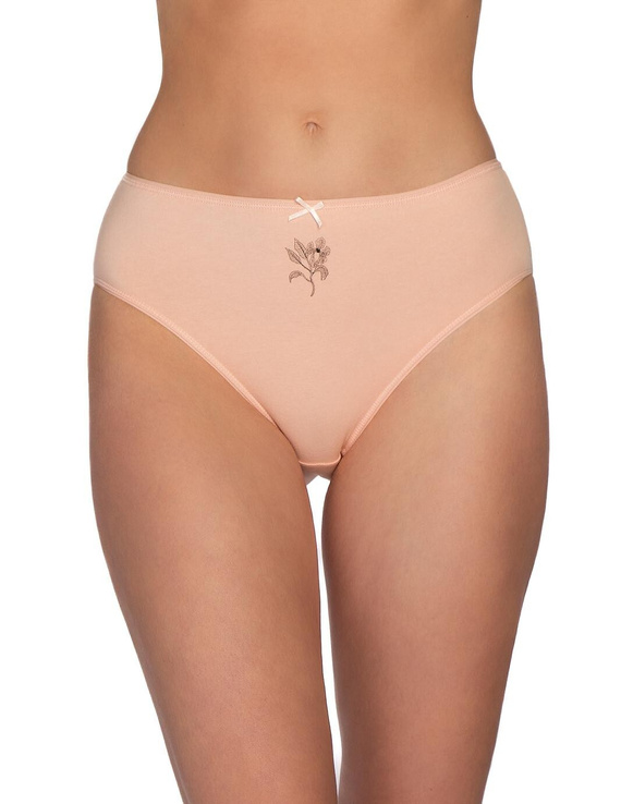 Lama L-120 BI-100 braguitas algodón mujer bikini beige-marrón pack 3