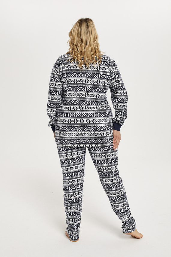 Alaska Pijama señora manga larga, pantalón largo Italian Fashion - estampado/verde