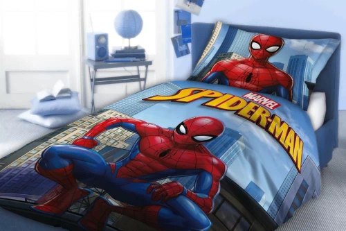 Spider-Man Faro ropa de cama de algodón azul - 100% algodón, juego para niño