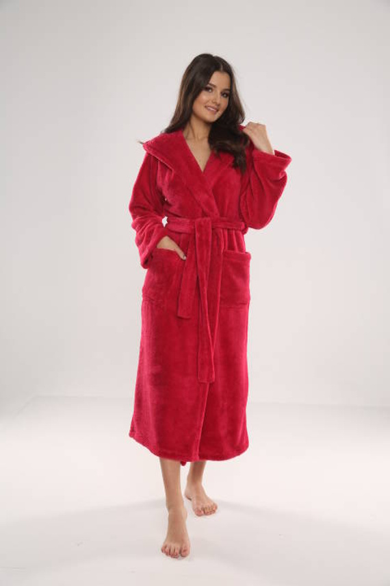807 Luna II Ladies' Long Dressing Gown Forex - frambuesa