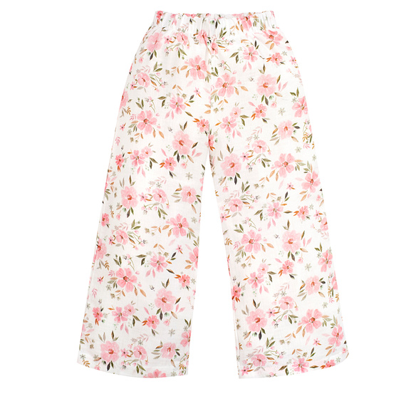 Pantalones culotte de muselina de flores en color crudo para bebé niña Pinokio