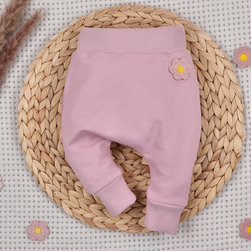 NINI Little flowers pantalones para bebé de algodón orgánico con bordado ABN-5760/ROZ
