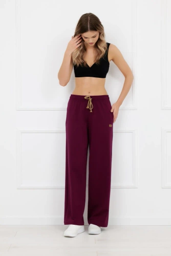 Caro Pantalones largos burdeos mujer - pantalones de chándal elegantes y con estilo