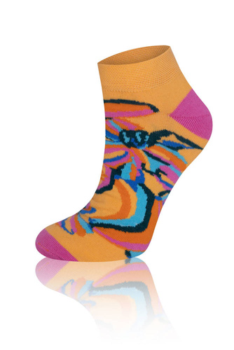 S141S Calcetines con pie Zanzi Italian Fashion - despeinado/amarillo/rosa