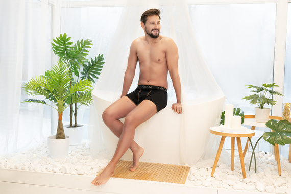 Calzoncillos bóxer Fluo hombre Italian Fashion - negro/naranja fluo