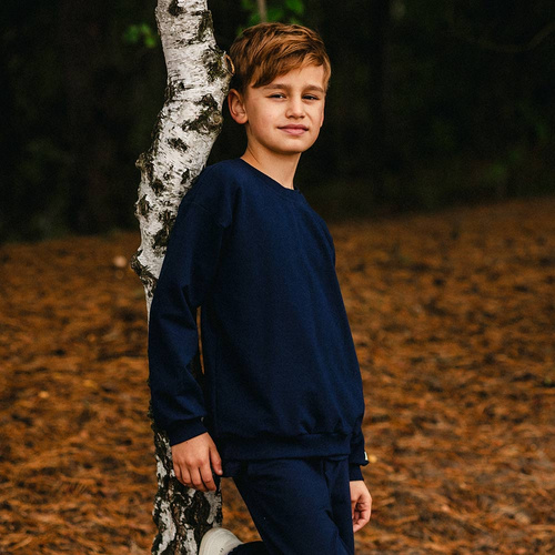 Sudadera Simply Comfy Eevi para niño - oversize, 100% algodón, azul marino