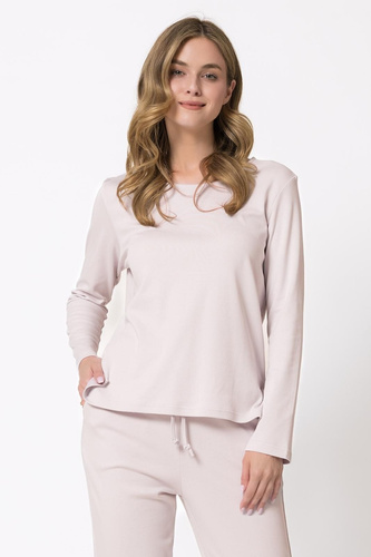 Pijama de mujer Leveza 1813 Yuki lila 100% algodón manga larga
