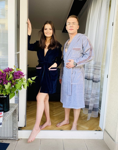 424 Lampas Albornoz de mujer - azul marino