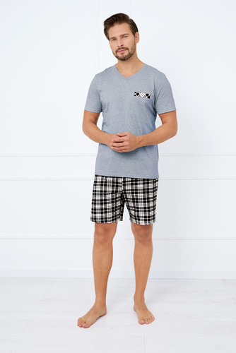 Klark Pijama de manga corta para hombre, pantalón corto Moda Italiana - melange/estampado
