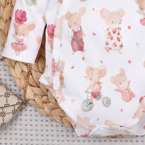 Body Nini Little Mouse 100% algodón orgánico, fabricado en Polonia