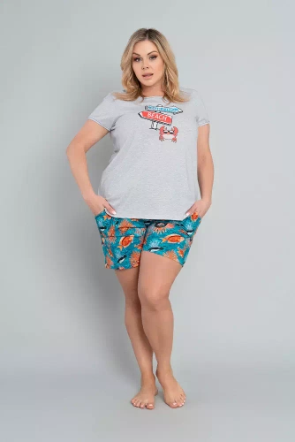 Pijama de manga corta Oceania Ladies, short Italian Fashion- melange/print