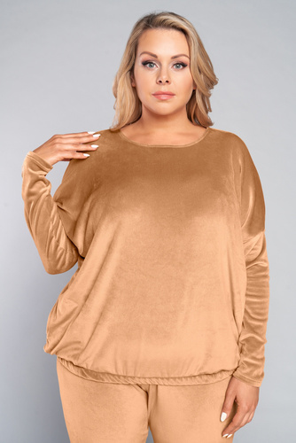 Conjunto largo Juga para mujer. manga, longitud. pantalones camel de moda italiana