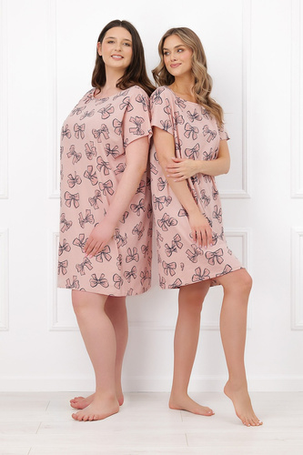 Italian Fashion Silano camisón de mujer 100% algodón manga corta cómodo