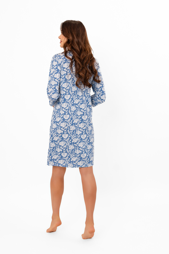 Camisón de señora Bisali - algodón, manga ¾, estampado floral Moda Italiana