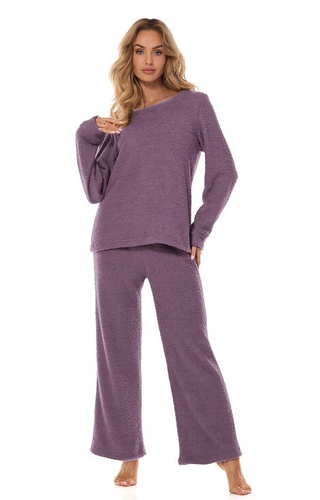 2414 Homewear Mujer Conjunto L&L amatista - blusa y pantalón en suave tejido de punto