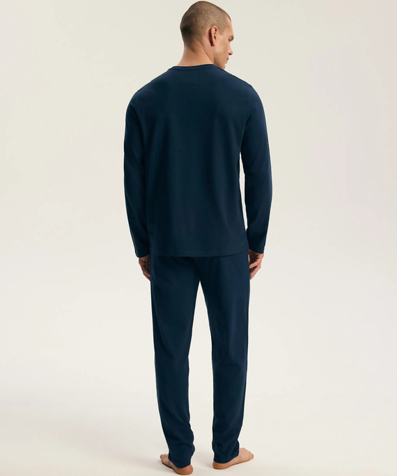 Henderson Froze 45492 Pijama larga para hombre 100% algodón azul marino