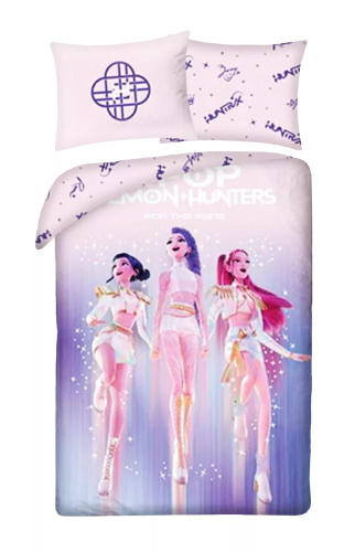 Halantex Ropa de Cama de Algodón K-POP Demon Hunters 01 140x200 70x90 Rosa